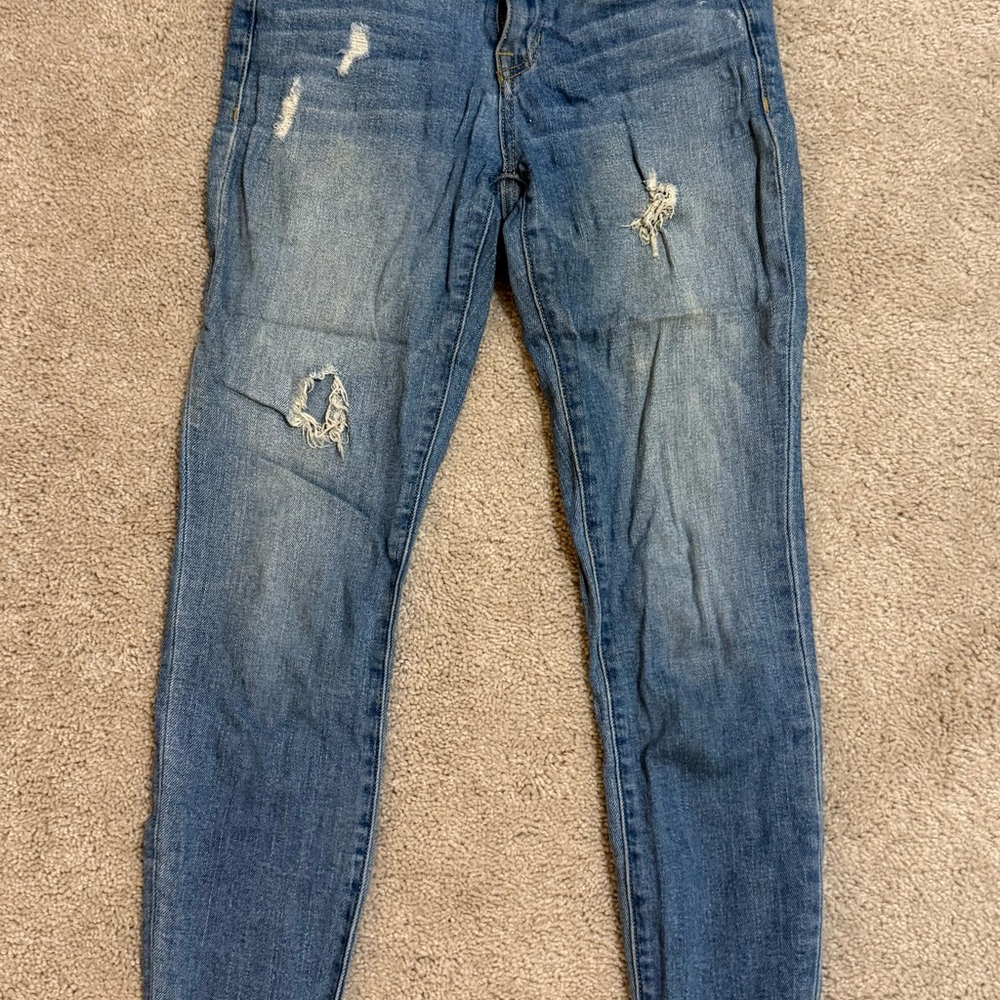 Sneak Peek Blue Distressed Skinny Jeans